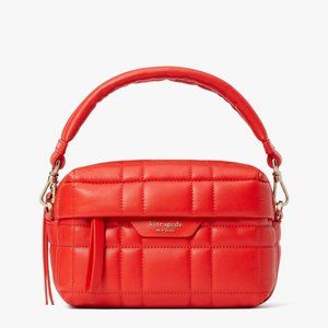 New Kate Spade Softwhere Quilted Leather Small Convertible Crossbody Bright Red